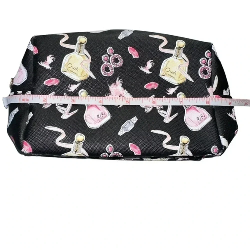 RIRI by Rhiannon‎ black pink gold graphic makeup bag